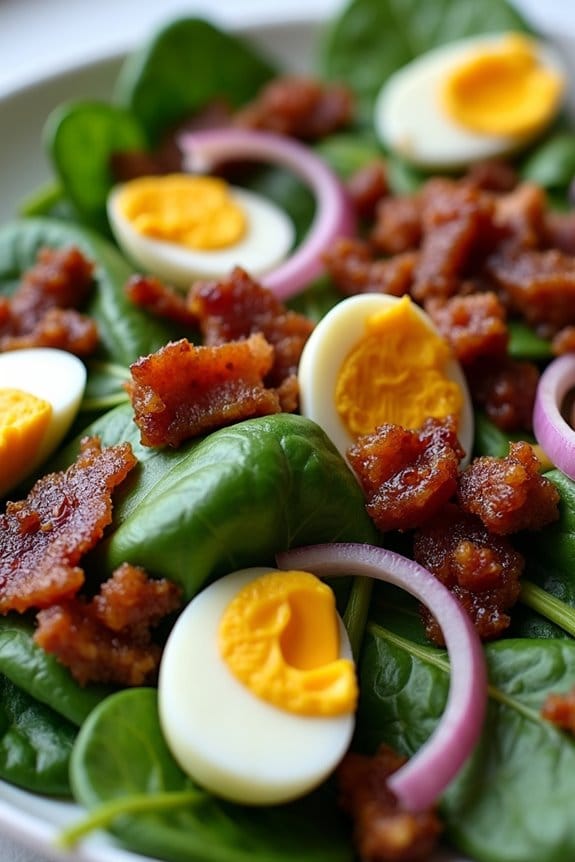 warm bacon spinach salad