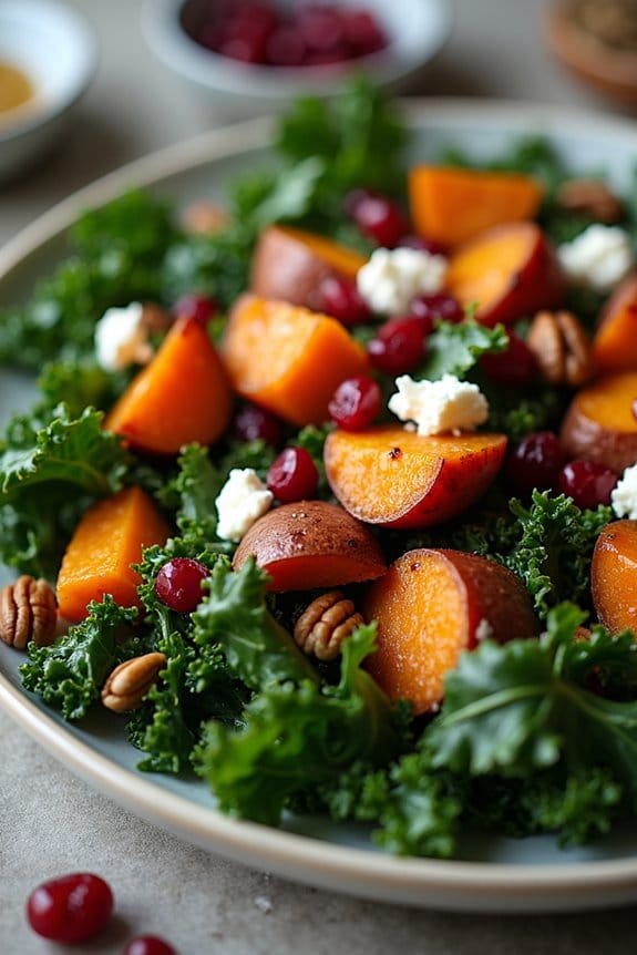 warm kale sweet potato salad