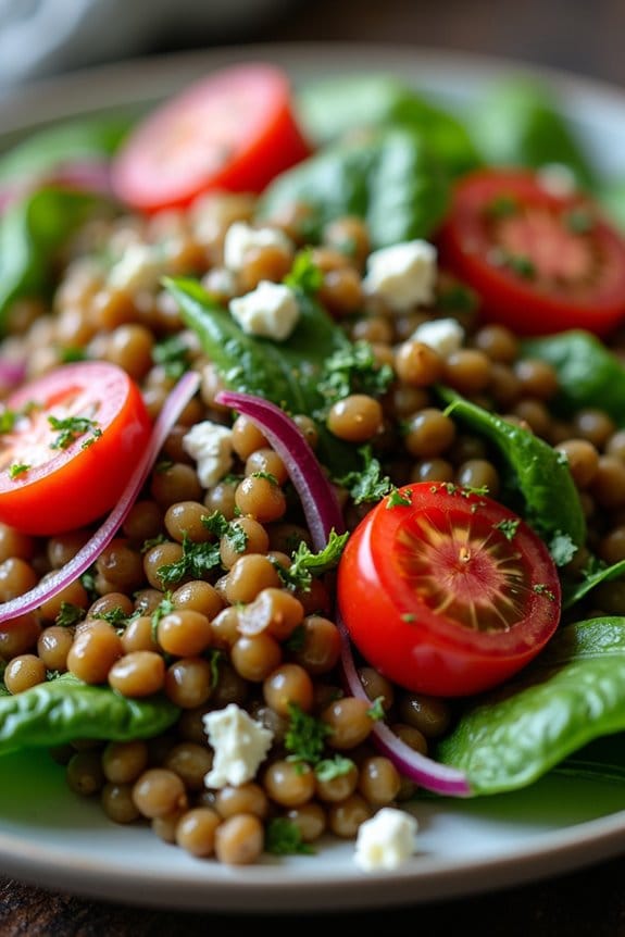 warm nourishing lentil salad