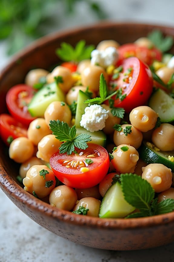 zesty lemon herb chickpea salad