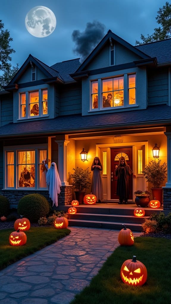 animated halloween yard display