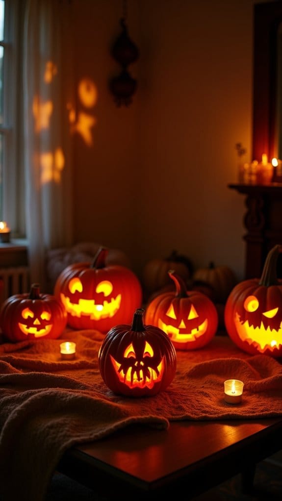 artistic silhouette pumpkin lights