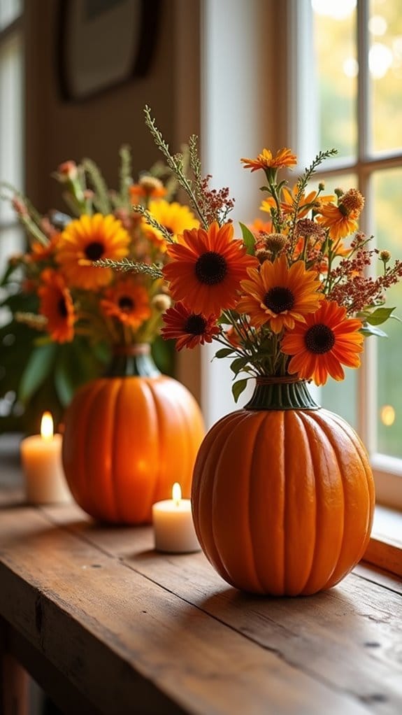 autumn pumpkin vase decor