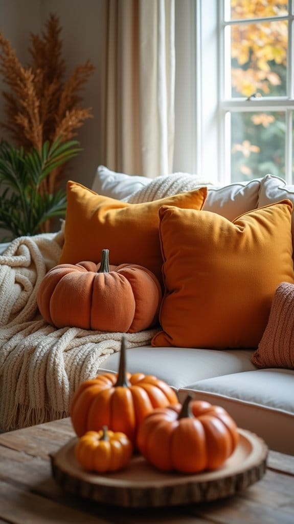 autumnal cozy pillow accents