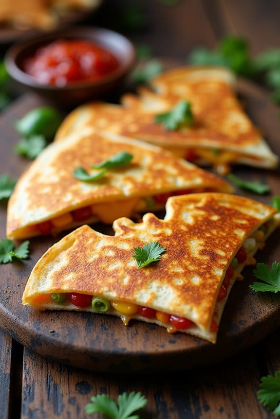bat shaped cheese quesadillas