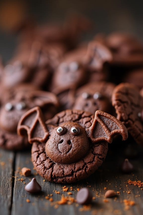 bewitching bat shaped chocolate cookies