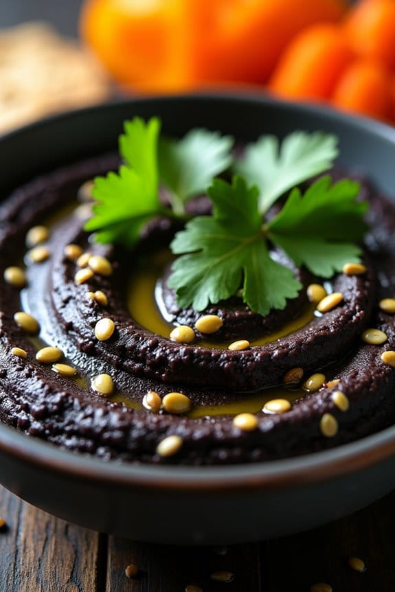 bewitching halloween black bean hummus