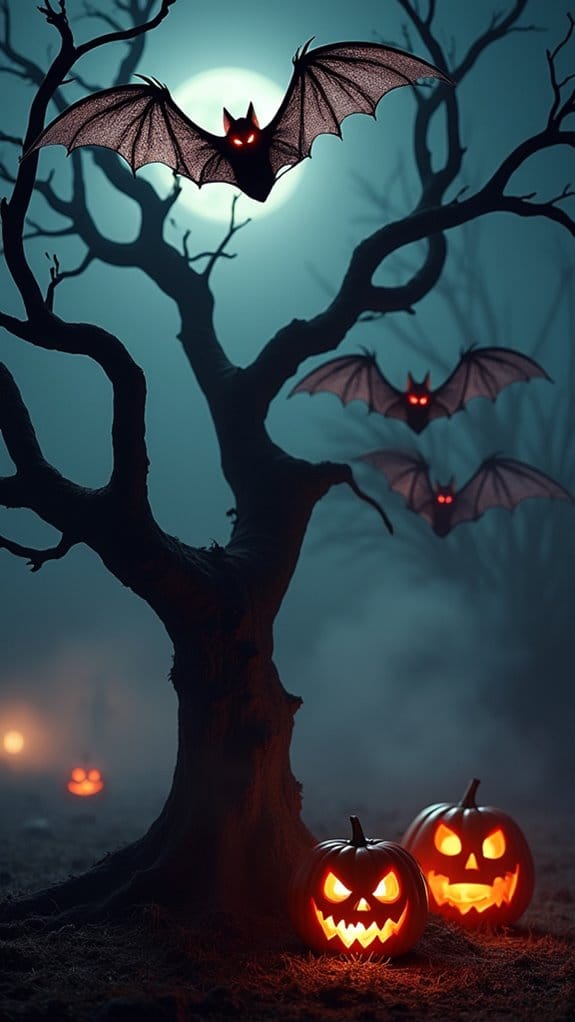 bizarre bats halloween decor