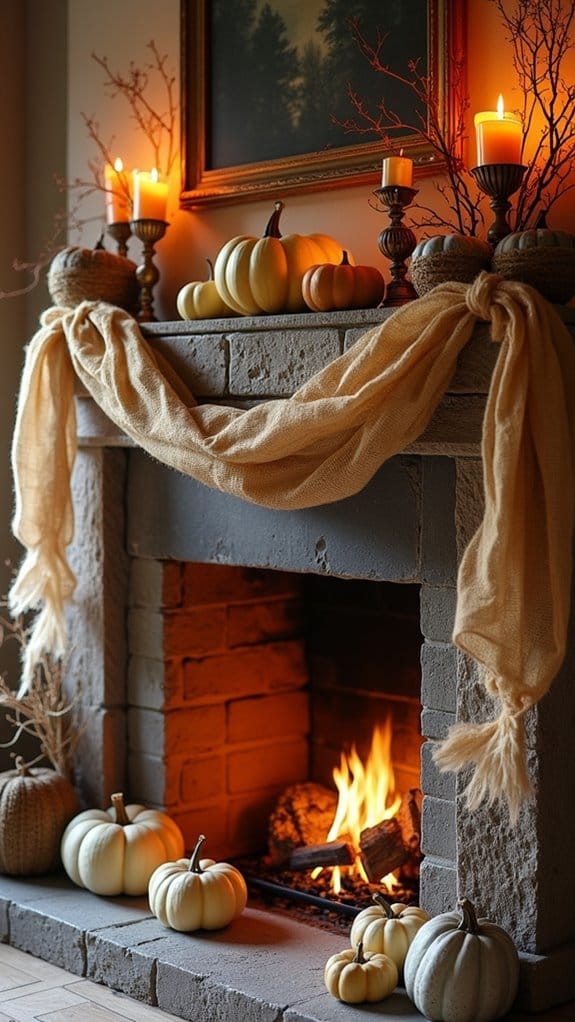 burlap garlands and candles