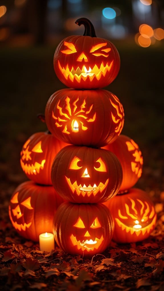 candlelit pumpkins create ambiance