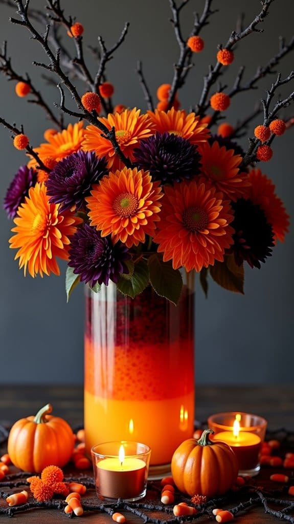 candy corn halloween centerpiece