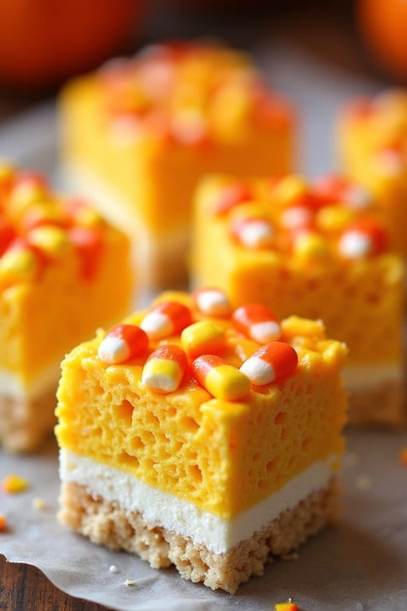 candy corn rice krispie treats