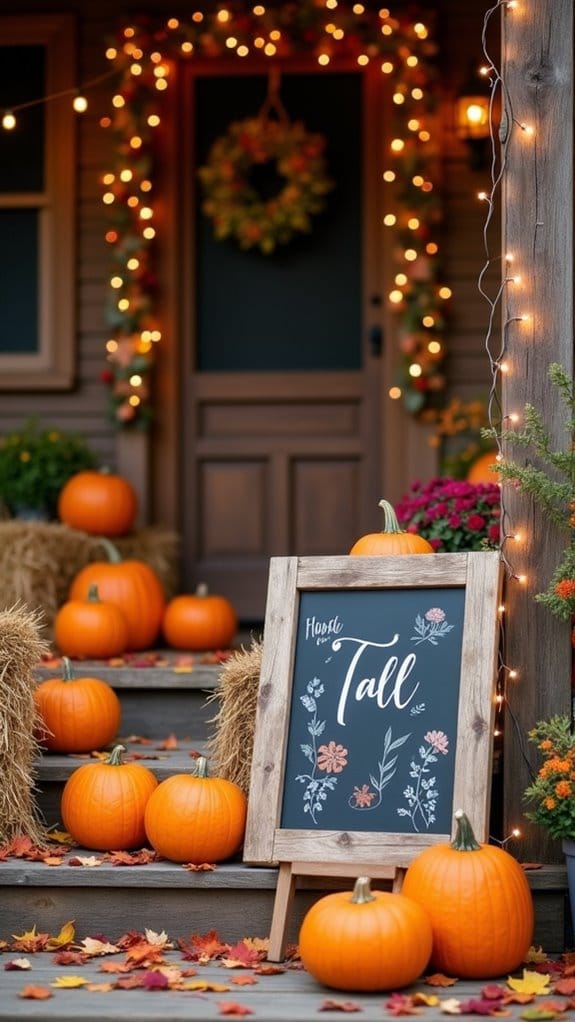 chalkboard pumpkin seasonal messages