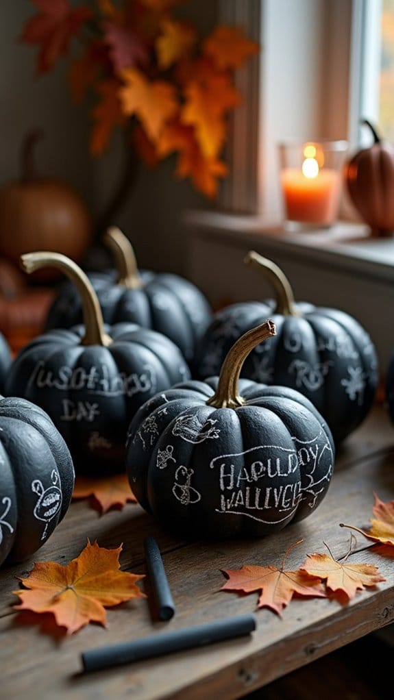 chalkboard pumpkins for decorating