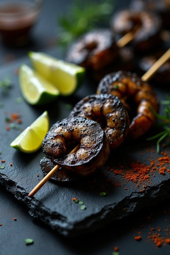 charcoal infused shrimp skewers recipe