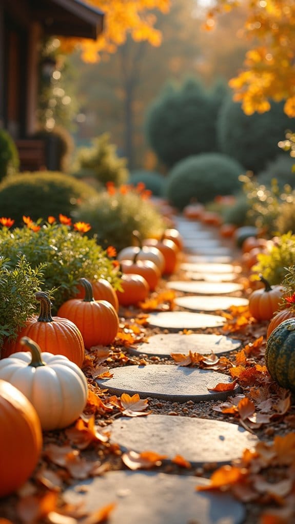 charming autumn walkway decor