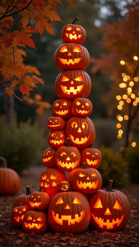 charming halloween pumpkin display