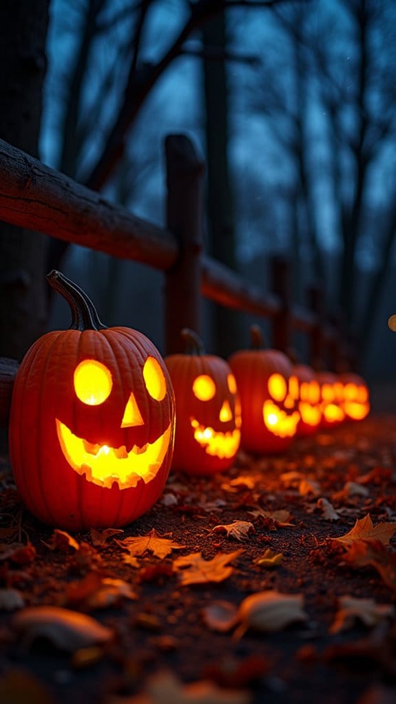 cheerful glowing halloween decorations