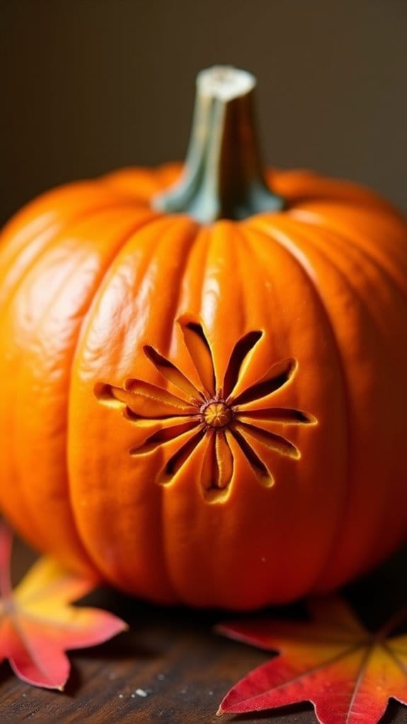 cheerful pumpkin flower carving