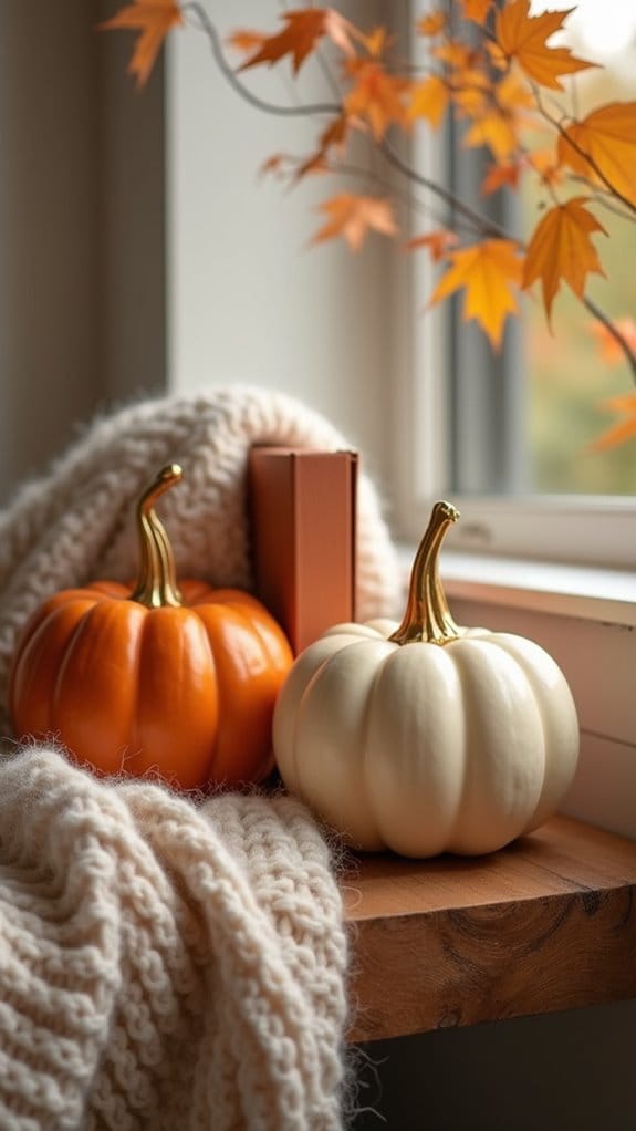 chic autumn themed bookends decor
