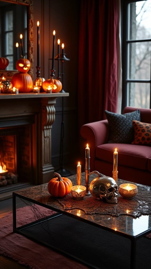 chic halloween candle decor