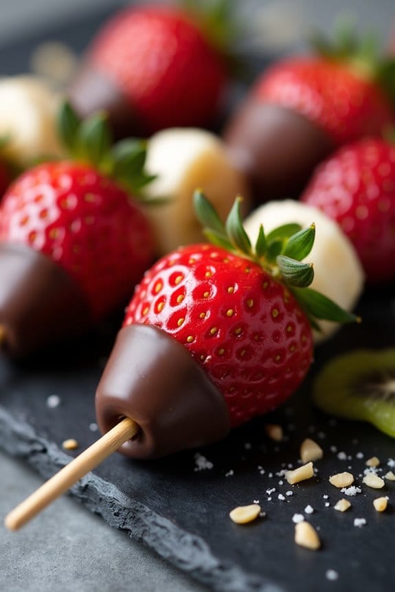chocolate dipped fruit skewers