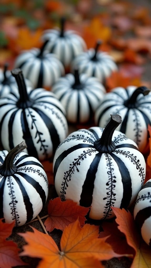 classic striped pumpkin decor