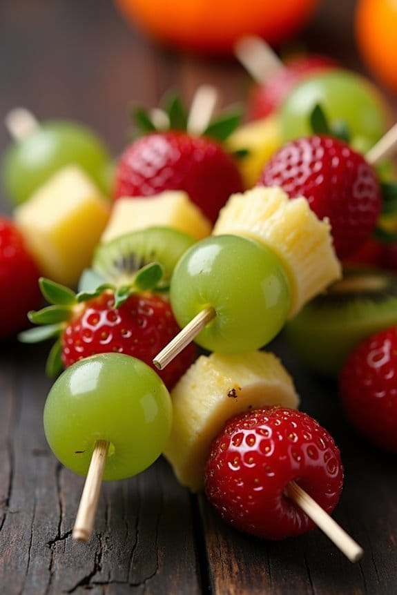 colorful halloween fruit kabobs