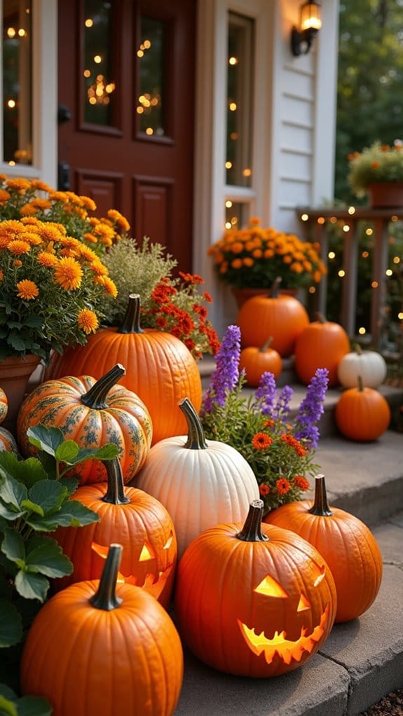 colorful pumpkin outdoor decor