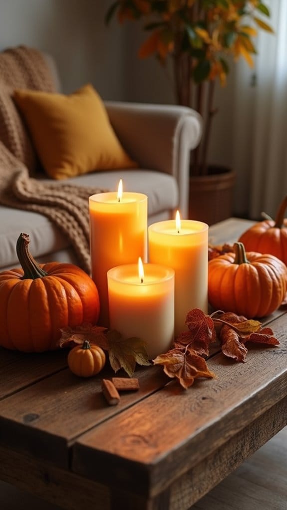 cozy autumn candle ambiance