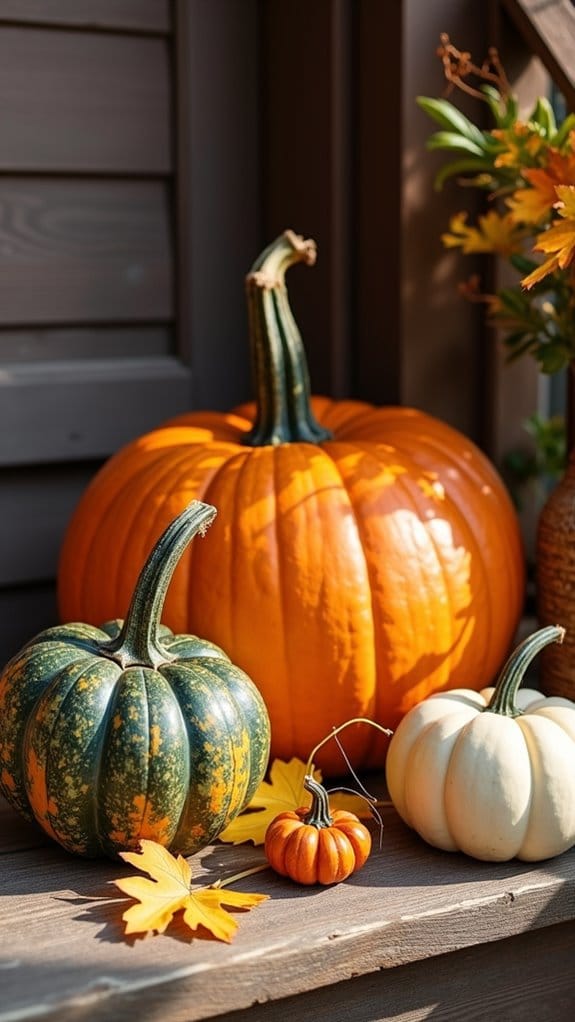 cozy autumn pumpkin display