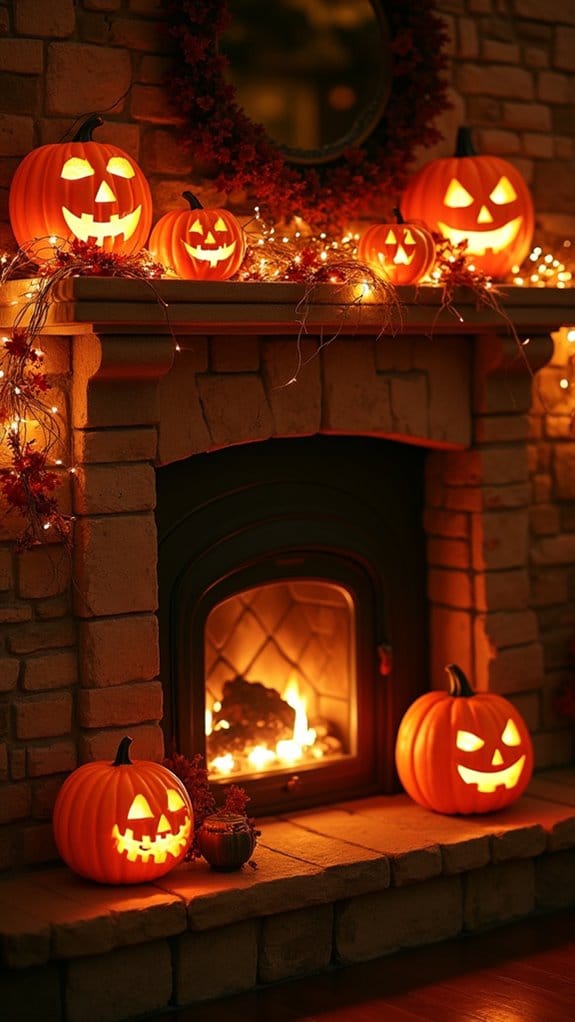 cozy halloween fireplace transformation