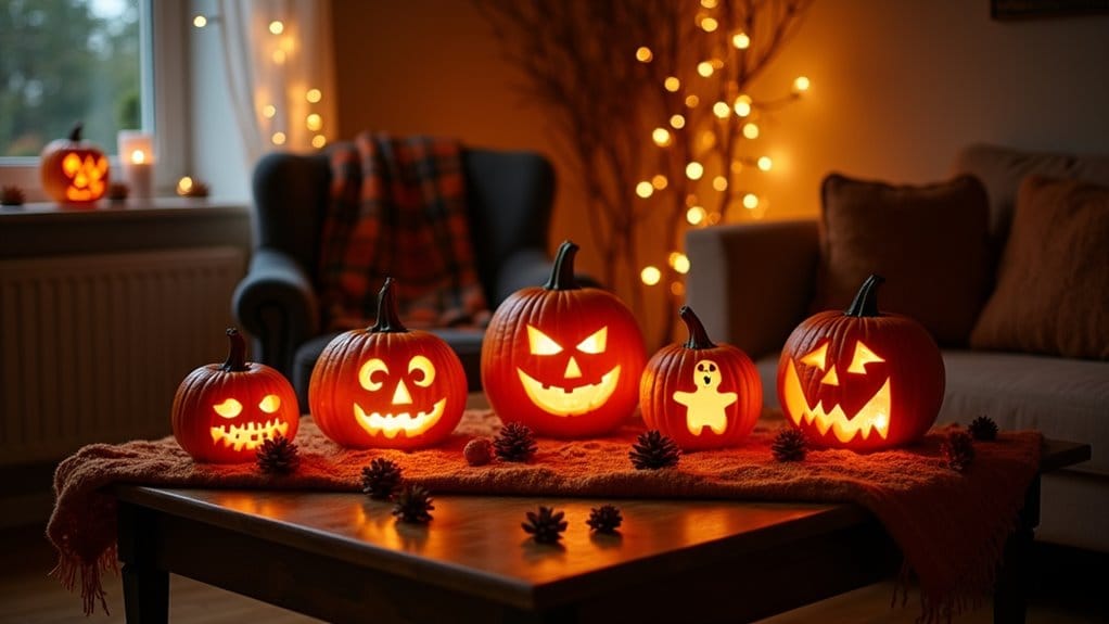 cozy halloween pumpkin lights