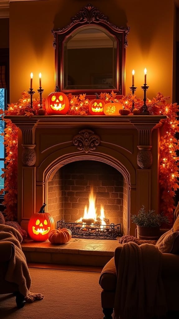 cozy illuminated pumpkin ambiance