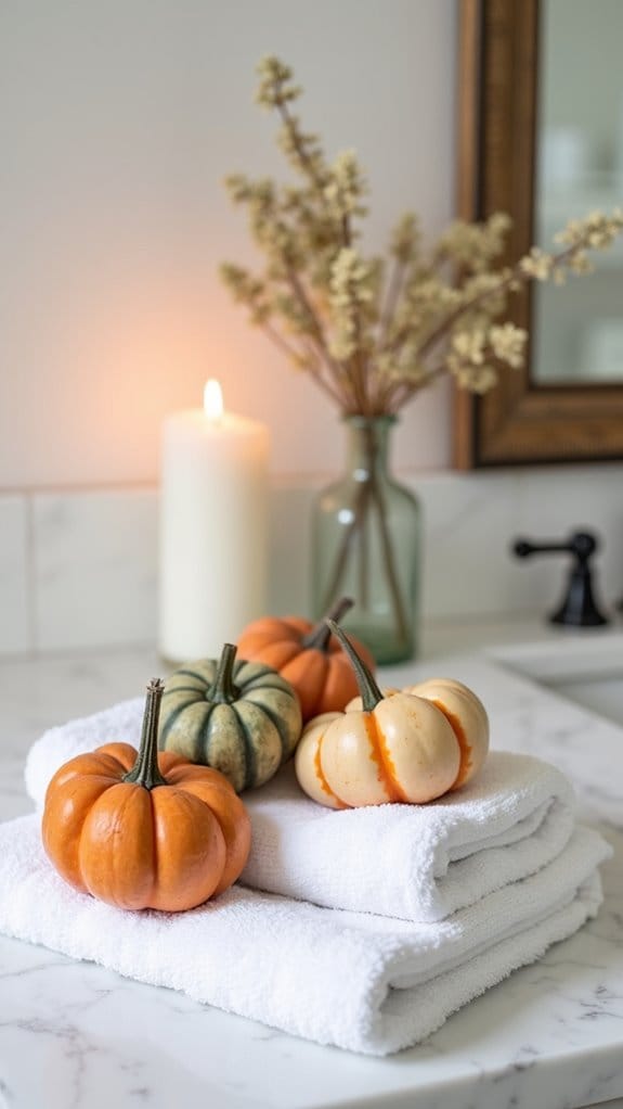 cozy pumpkin bathroom decor
