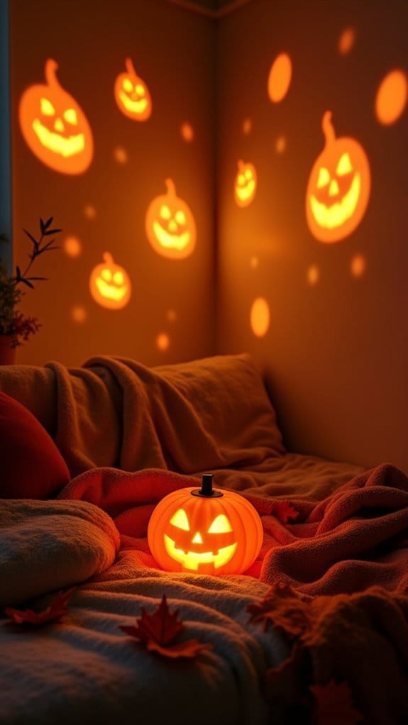 cozy pumpkin light projectors
