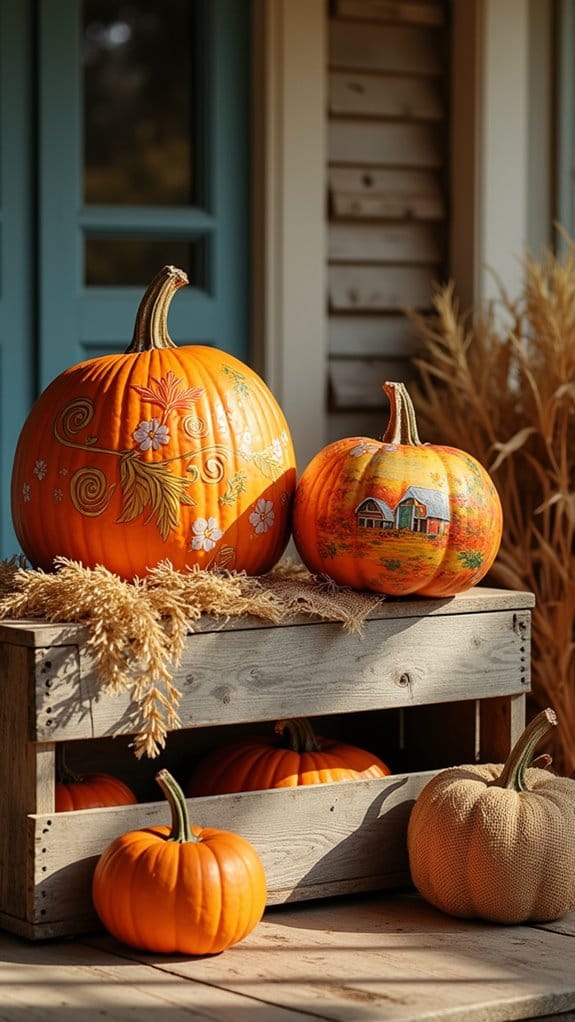 cozy rustic pumpkin decor