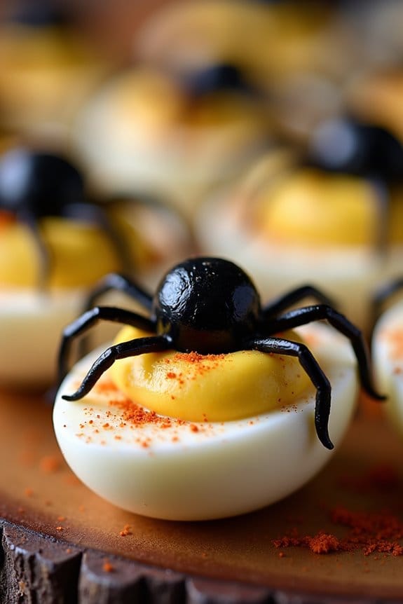 creepy crawly deviled eggs