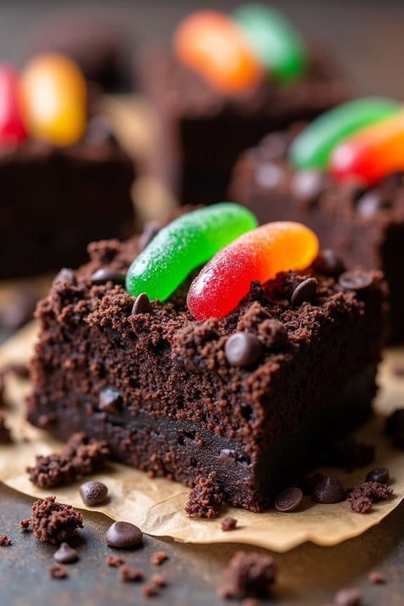creepy crawly halloween brownies