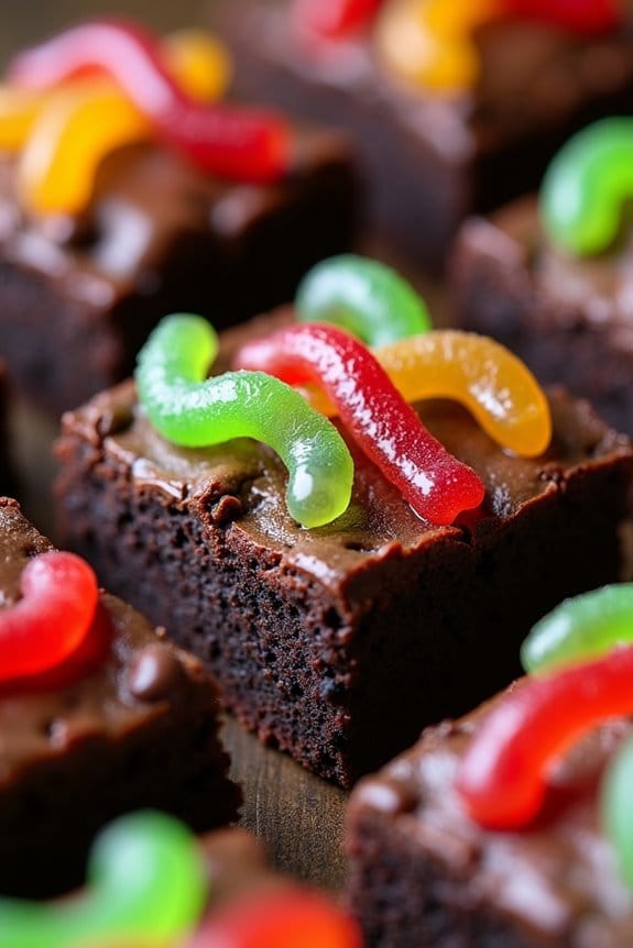 creepy crawly halloween brownies