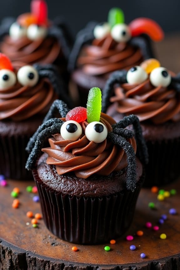 creepy crawly halloween cupcakes