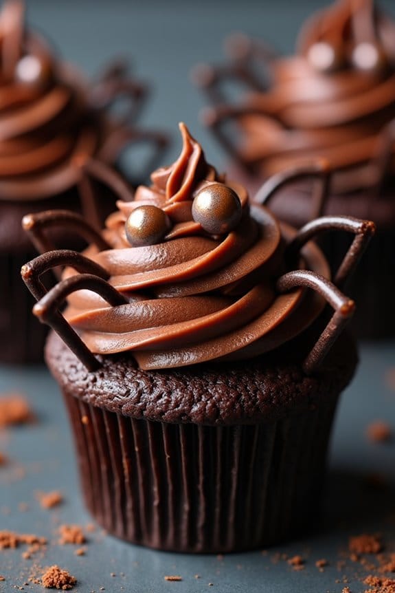 creepy crawly spider cupcakes