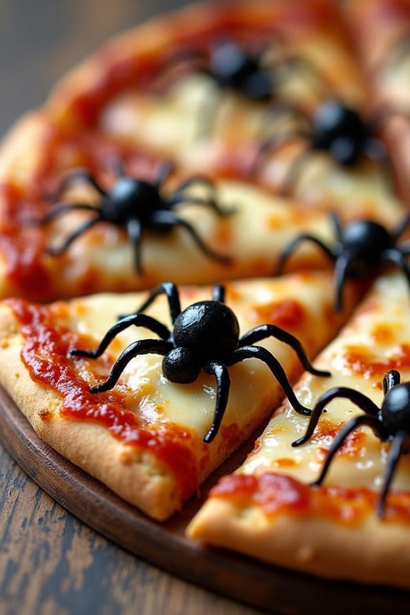 creepy crawly spider pizzas