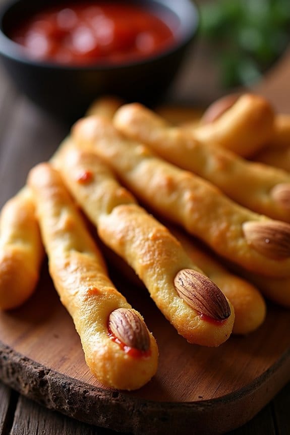 creepy halloween breadstick treats