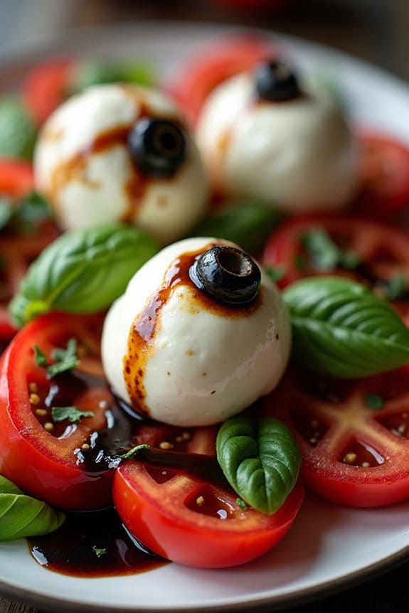 creepy halloween caprese salad