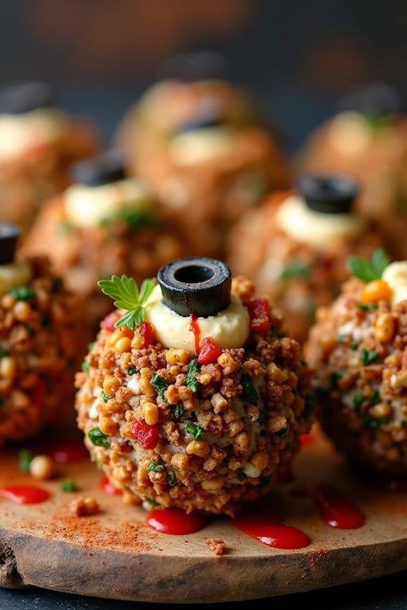 creepy halloween cheese bites