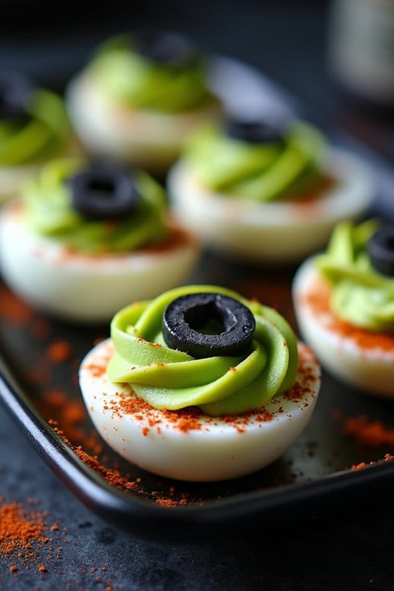 creepy halloween deviled eggs