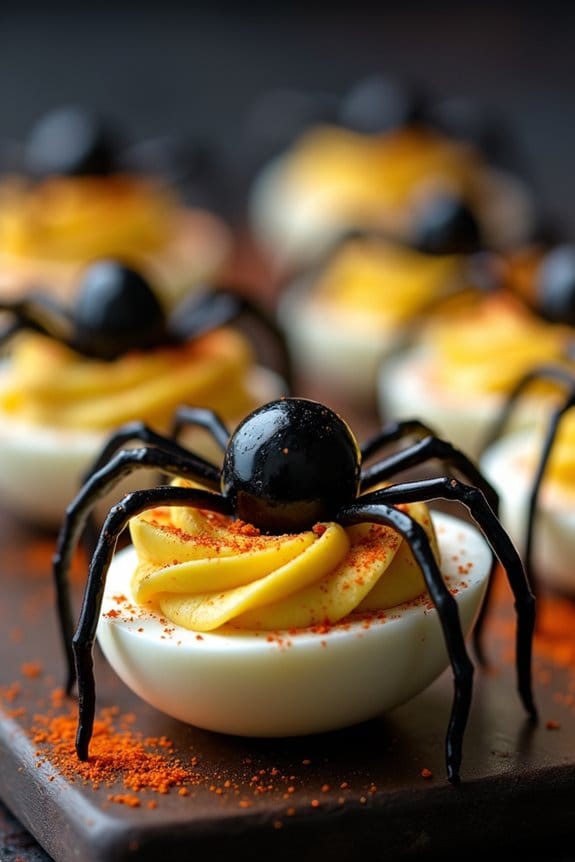 creepy halloween deviled eggs