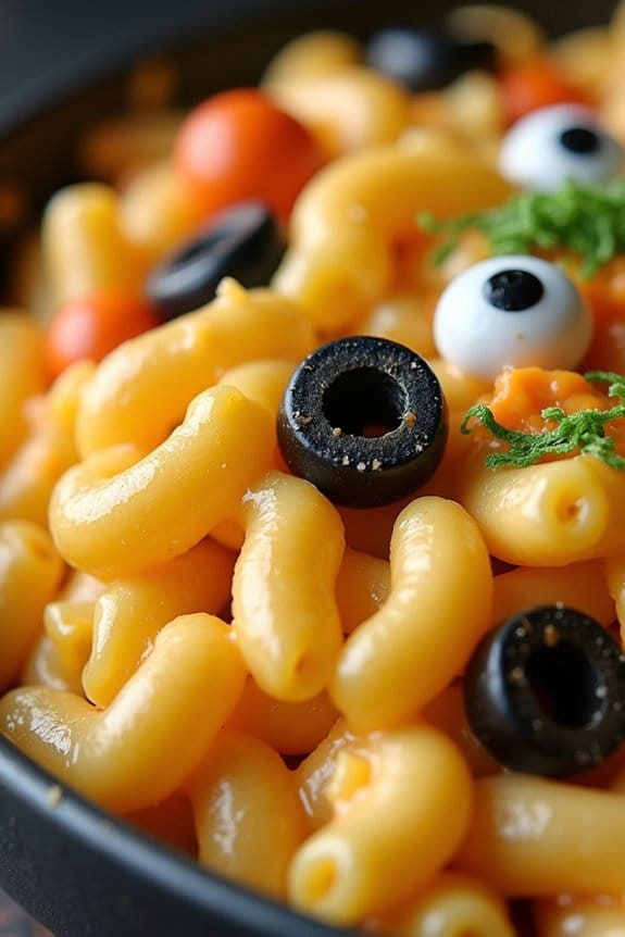 creepy halloween macaroni dish