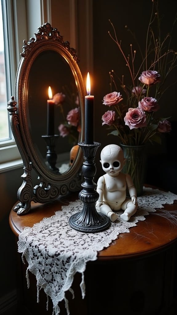 creepy side table vignette